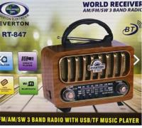 Everton Rt-847 Bluetooth /Usb/Tf/Am/Fm/Sw/Tws/Usb Şarj Nostaljik Radyo